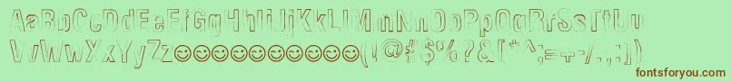 More about NewsideFpOutline Font NewsideFpOutline Font – Brown Fonts on Green Background