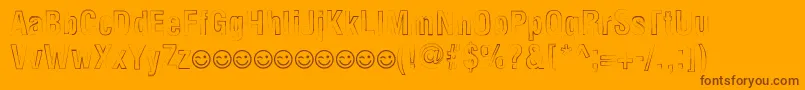 Шрифт NewsideFpOutline – коричневые шрифты на оранжевом фоне