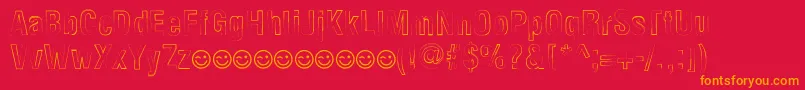 NewsideFpOutline Font – Orange Fonts on Red Background