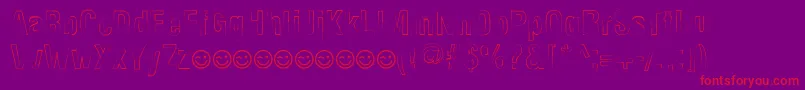 NewsideFpOutline Font – Red Fonts on Purple Background