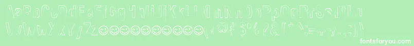フォントNewsideFpOutline – 緑の背景に白い文字