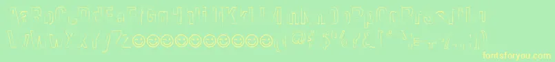 NewsideFpOutline Font – Yellow Fonts on Green Background