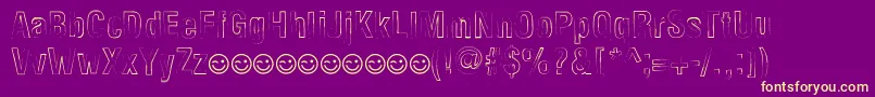 NewsideFpOutline Font – Yellow Fonts on Purple Background