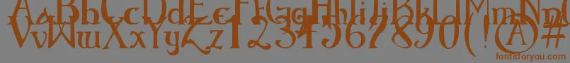 ElementaryGothicBookhand Font – Brown Fonts on Gray Background