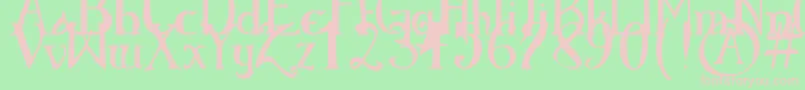 ElementaryGothicBookhand Font – Pink Fonts on Green Background