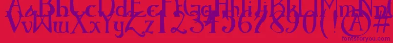 ElementaryGothicBookhand Font – Purple Fonts on Red Background