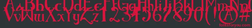 ElementaryGothicBookhand Font – Red Fonts on Black Background