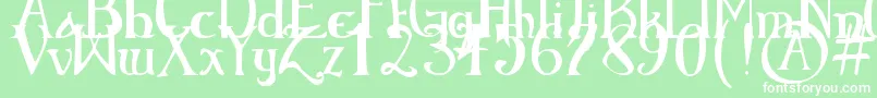フォントElementaryGothicBookhand – 緑の背景に白い文字