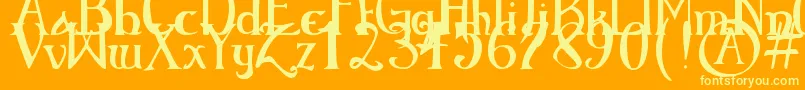 More about ElementaryGothicBookhand Font ElementaryGothicBookhand Font – Yellow Fonts on Orange Background
