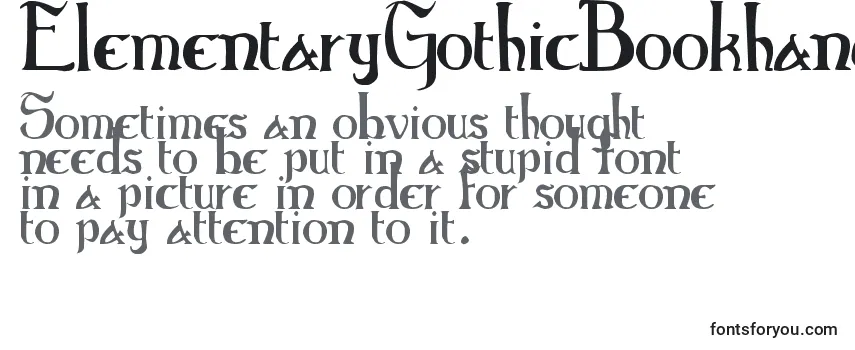 Review of the ElementaryGothicBookhand (26268) Font