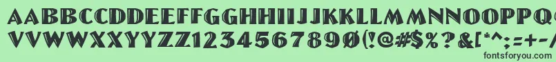 LinoletterCutRegular Font – Black Fonts on Green Background