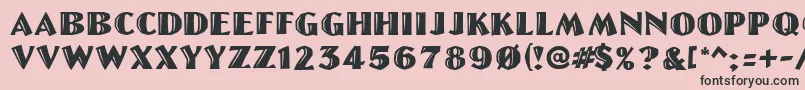 LinoletterCutRegular Font – Black Fonts on Pink Background