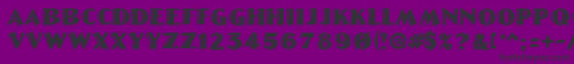 フォントLinoletterCutRegular – 紫の背景に黒い文字