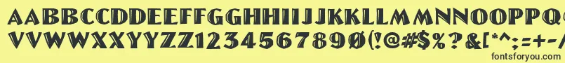 Czcionka LinoletterCutRegular – czarne czcionki na żółtym tle