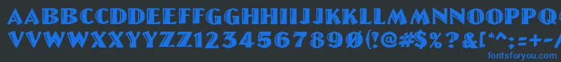 LinoletterCutRegular Font – Blue Fonts on Black Background