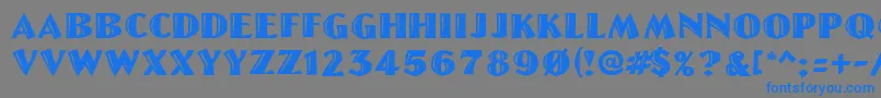 フォントLinoletterCutRegular – 灰色の背景に青い文字