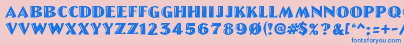 LinoletterCutRegular Font – Blue Fonts on Pink Background