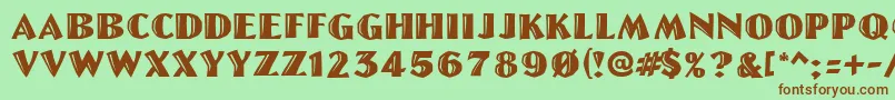 LinoletterCutRegular Font – Brown Fonts on Green Background