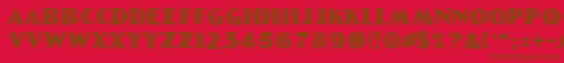 LinoletterCutRegular Font – Brown Fonts on Red Background