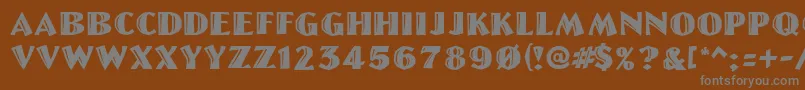 フォントLinoletterCutRegular – 茶色の背景に灰色の文字