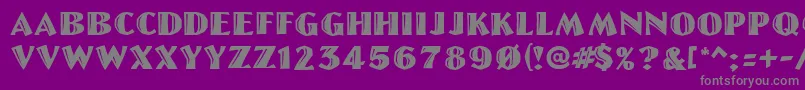 フォントLinoletterCutRegular – 紫の背景に灰色の文字