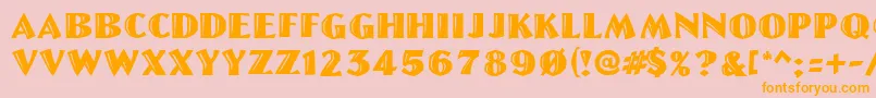 LinoletterCutRegular Font – Orange Fonts on Pink Background