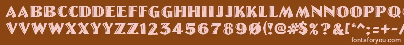 LinoletterCutRegular Font – Pink Fonts on Brown Background