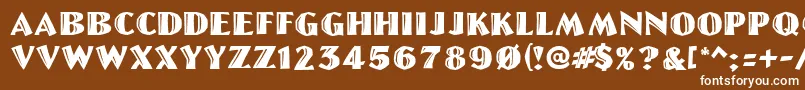 LinoletterCutRegular Font – White Fonts on Brown Background