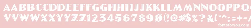 LinoletterCutRegular Font – White Fonts on Pink Background