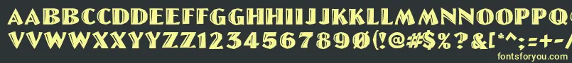 LinoletterCutRegular Font – Yellow Fonts on Black Background
