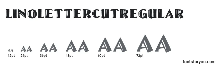 Размеры шрифта LinoletterCutRegular