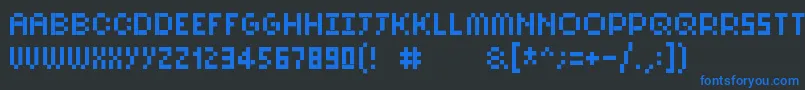 Шрифт Pixelsix10 – синие шрифты на чёрном фоне