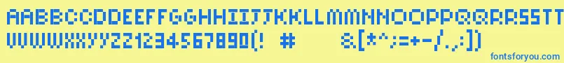 Pixelsix10 Font – Blue Fonts on Yellow Background