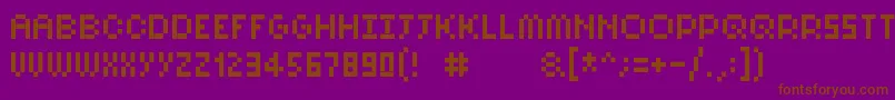 Czcionka Pixelsix10 – brązowe czcionki na fioletowym tle