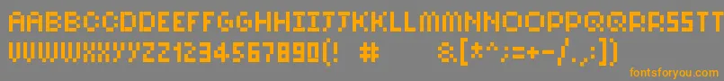 Pixelsix10-Schriftart – Orangefarbene Schriften auf grauem Hintergrund