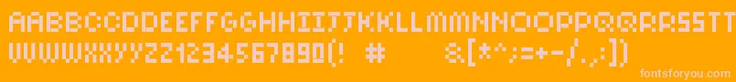 フォントPixelsix10 – オレンジの背景にピンクのフォント