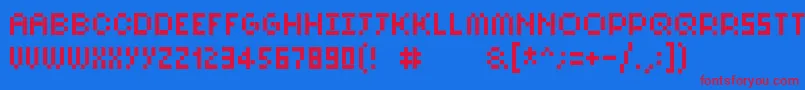 Pixelsix10 Font – Red Fonts on Blue Background