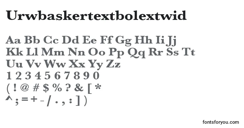 Schriftart Urwbaskertextbolextwid – Alphabet, Zahlen, spezielle Symbole