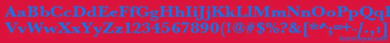 Urwbaskertextbolextwid Font – Blue Fonts on Red Background