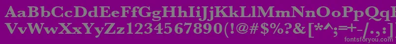 フォントUrwbaskertextbolextwid – 紫の背景に灰色の文字