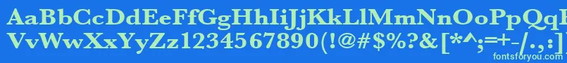 Urwbaskertextbolextwid Font – Green Fonts on Blue Background