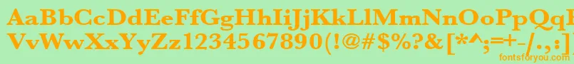 Urwbaskertextbolextwid Font – Orange Fonts on Green Background