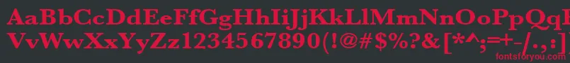 Urwbaskertextbolextwid Font – Red Fonts on Black Background
