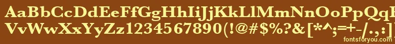 Urwbaskertextbolextwid Font – Yellow Fonts on Brown Background