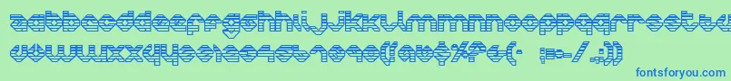 フォントCharlieog – 青い文字は緑の背景です。