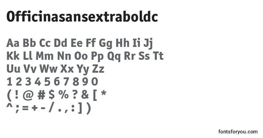 Шрифт Officinasansextraboldc – алфавит, цифры, специальные символы