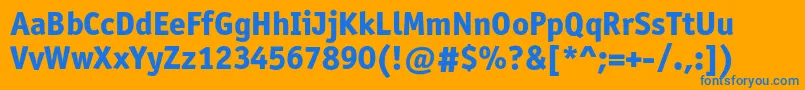 Officinasansextraboldc Font – Blue Fonts on Orange Background