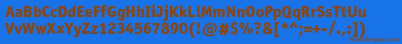 Officinasansextraboldc Font – Brown Fonts on Blue Background