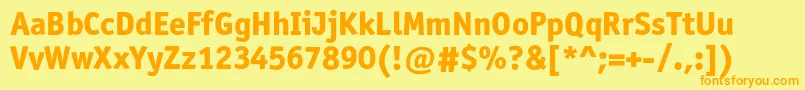 Officinasansextraboldc Font – Orange Fonts on Yellow Background