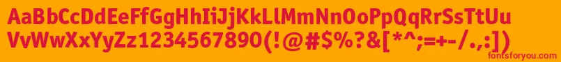 Officinasansextraboldc Font – Red Fonts on Orange Background